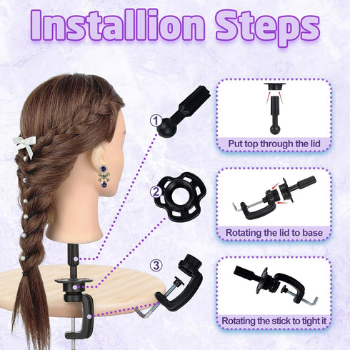 100% Mannequin Head Human Hair - Cosmetology Manikin Doll Head with Real Hair for Hairdresser Practice Styling Braiding