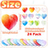 Teling 24 Pcs Heart Shaped Sticky Notes, 3 x 3 Inch Pad, Cute Colorful Memo Pads for Girls Office Supplies