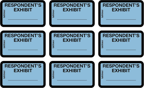 Tabbies Legal Exhibit Labels - RESPONDENT'S Exhibit 252, Blue, 1-5/8"W x 1"H, 58027