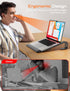 LOXP (10-17") Laptop Stand for Desk, Metal Laptop Stand with Wrist Support, Ergonomic Detachable Laptop Riser, Aluminum