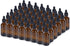 48 Pack 2 oz Dropper Bottles, Amber Glass Boston Bottles with Eye Droppers and Black Caps for Essential Oils, Travel