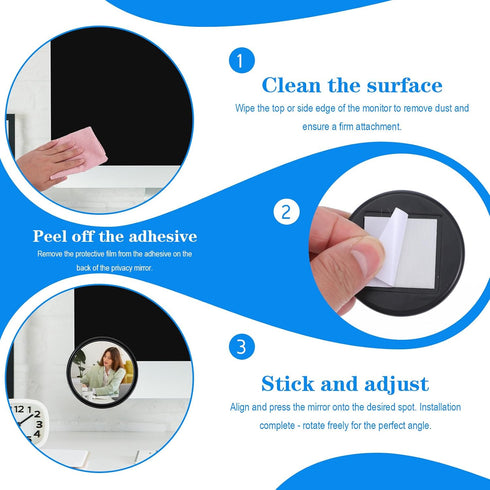 GEEHUA 4PCS 2.3" Cubicle Mirror, Wide Angle Rear View Convex Mirror Adjustable Cubicle Mirrors to See Behind You