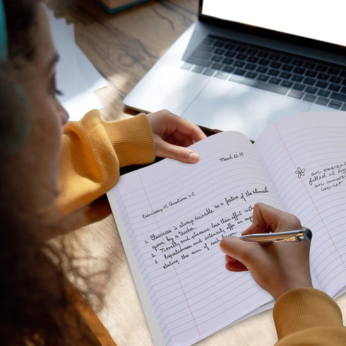 Wide Ruled Notebook, Composition Notebooks Wide Ruled Paper, 9-3/4 x 7-1/2” - 100 Sheets (200 Pages) - Durable Marble