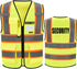 AYKRM Security Vest for Men Women 7 Pockets High Visibility Reflective Safety