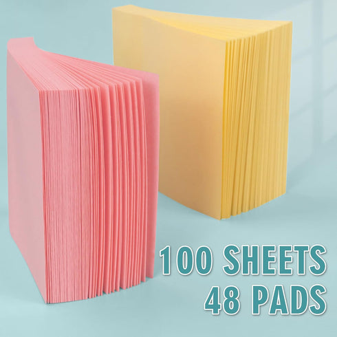 Sticky Notes 3x3 Small Self-Stick Pads, 48 Pads in 6 Pastel Colors, Cute Adhesive Memo Pads for Office, Home, School