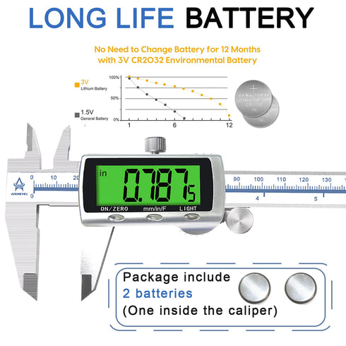 Digital Vernier Caliper Electronic Measuring Tool for Jewelry-Metal Metric Measure with Backlit LCD Screen
