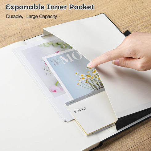 Lined Journal Notebook, 8.5" x 11", Hardcover Leather Notebook for Work, Wide Ruled, 192 Thick Paper, A4 Large Writing