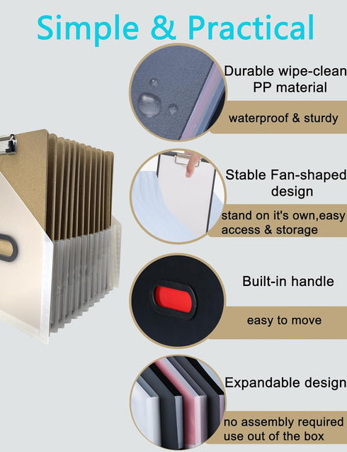 Clipboard Holder - 2 Pack Accordion Expanding Clipboard Stand, Vertical Storage Holder for School, Home, Office