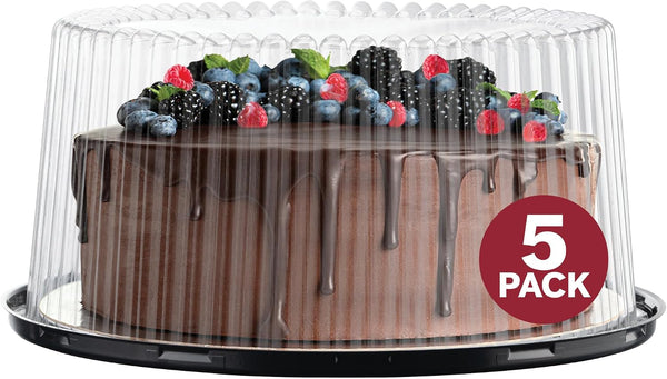 10 - 11" Plastic Disposable Cake Containers Carriers with Dome Lids and