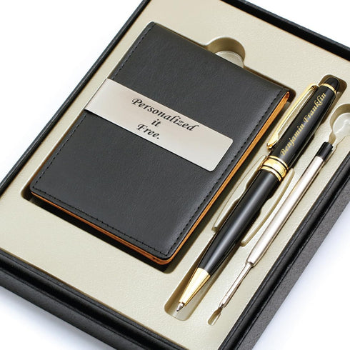 DENVER GIFT Personalized Pen & Money Clip Wallet Set with Engraving Elegant Ballpoint Pen