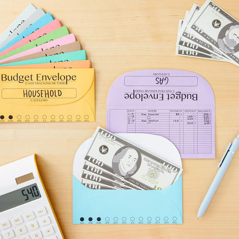 Juvale 96 Pack Bulk Budget Envelopes for Cash System, Budgeting Tracker Binder, Money Saving Challenge, 12 Colors (6.5 x 3 In) by Juvale