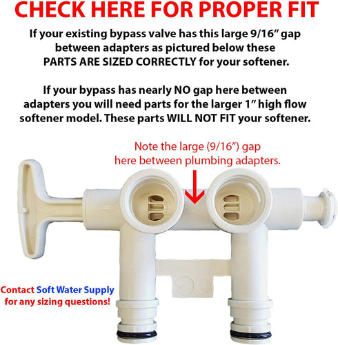 Soft Water Supply 7280203 (2) (2) - Water Softener Installation Adapter Kit with clips, o-rings and silicone o-ring