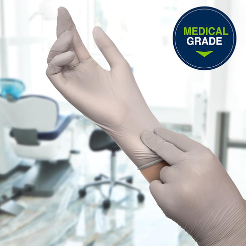 3.7 9.5 Inches, 41660 250) HALYARD Sterling SG Nitrile Powder-Free Exam Gloves, mil, Gray, Large, (Box