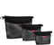 Pack of 3 Water-resistant Material Zipper Pouch Set, Mesh Zipper Bags for Storage (Black)