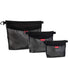 Pack of 3 Water-resistant Material Zipper Pouch Set, Mesh Zipper Bags for Storage (Black)