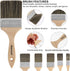 Double Thick Chip Paint Brush Set: Wood Stain Brushes for Painting Walls, 5 Pack Assorted Sizes