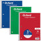 Oxford 1-Subject Notebooks, 8 x 10-1/2 Inch, Wide Rule, 70 Sheets, 3 Pack, Red, Blue, Green