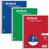 Oxford 1-Subject Notebooks, 8 x 10-1/2 Inch, Wide Rule, 70 Sheets, 3 Pack, Red, Blue, Green