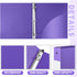 Henoyso 12 Pcs 1.5 Inch Plastic Binder, Flexible 3 Ring Binders Bulk, Holds up to 8.5 x 11 Inch Paper, Purple