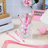 WEMATE 8Pcs Pink Ballpoint Pen Set, Metal Crystal Diamond Glitter Pens for Journaling, Gifts for Women, School, Office