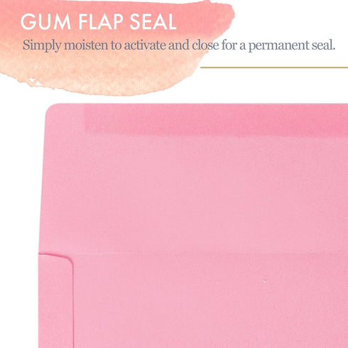 Invitation Envelopes, 100-Pack A7 5x7 Envelopes in Pink, 5 1/4 x 7 1/4 Inches