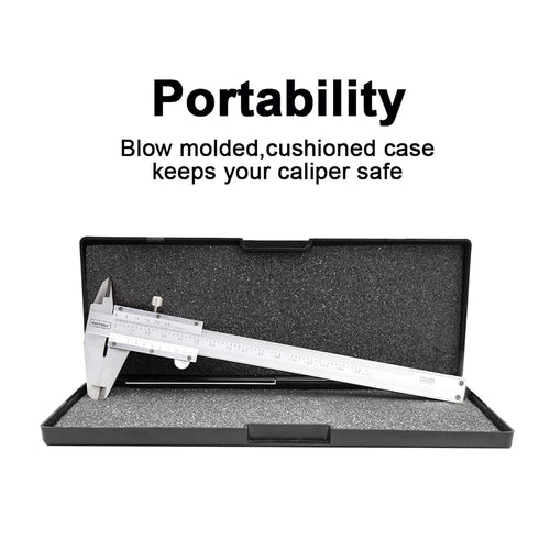NORTOOLS Professional Vernier Caliper, Stainless Steel for Inside, Outside, Depth and Step Measurements, 6 Inch