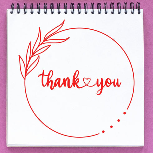 Packages, 1-5/8" Personalized Thanks Custom Stamp for Small Business - Pre-Inked Elegant Gratitude Pre-Inked Thank You