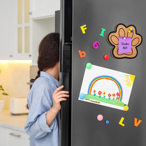 Decorative Cork Bulletin Board for Walls, Dog Paw Shape Memo Bulletin Pin Board for Office Home Kitchen (2 Pieces)
