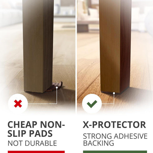 X-PROTECTOR Non Slip Furniture Pads – 12 Premium 3" Furniture Grippers for Floor Protection