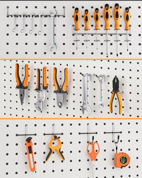 INCLY Pegboard Hooks Set, 206PCS Heavy Duty Peg Hook Hanger & Holder for 1/4 1/8 Inch Pegboard