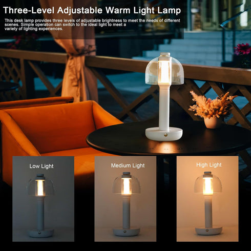 10" 3-Color Dimmable JHY DESIGN H Bedside Table Lamp Light Nightstand Lamp with Glass Shade Touch Control Table Lamp