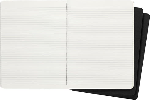 Moleskine Cahier Journal, Soft Cover, XL (7.5" x 9.5") Ruled/Lined, Black, 120 Pages (Set of 3)