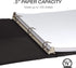 Samsill 0.5 Inch 3 Ring Binder, Leather, Black with Contrast Stitching, 8.5X 11 Inch, 3 Rings, Notebook Binder, Portfolio Organizer, Planner, Journal by Samsill