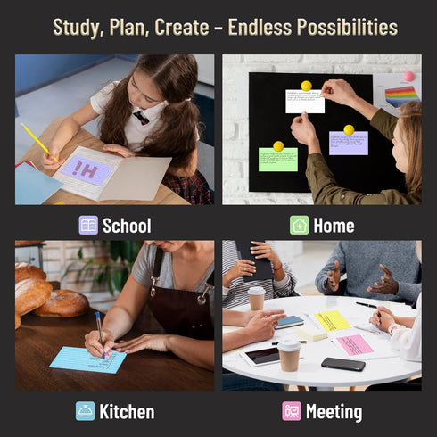 600 Count 3 5 Inch Colored Index Cards x Ruled Index Cards, Flash Cards College Ruled for School, College, Office
