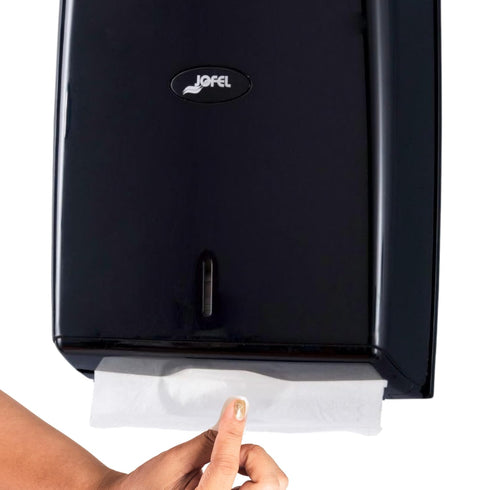600 San Jamar Jofel Valor Z-fold Paper Towel Dispenser, Towel Dispenser for Bathroom, Napkins, Plastic, Black