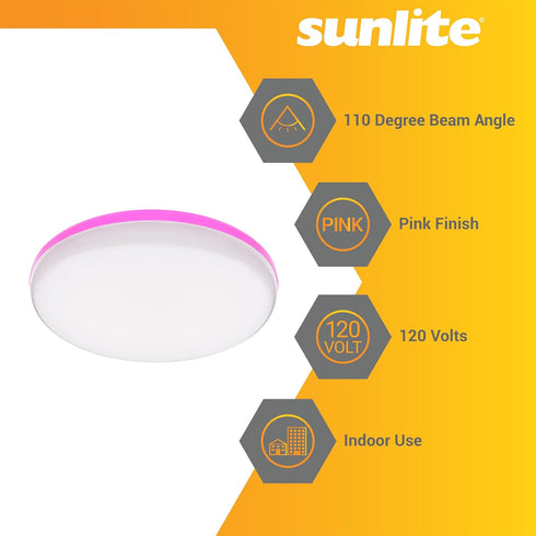 Bulbs, 7 550 3000K E26 120 110 Sunlite LED UFO Pendant Light Watts, Lumens, Warm White, Medium Base, Volts, Degree Beam