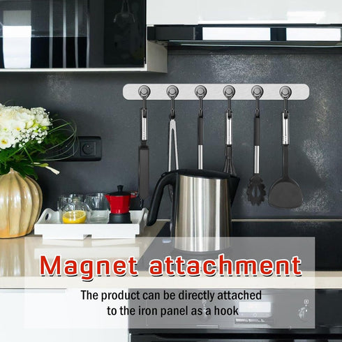 FINDMAG 30 LBS Heavy Duty Magnetic Hooks, Black Neodymium Magnet Swivel Hooks for Hanging, 20 Pack for Refrigerator,