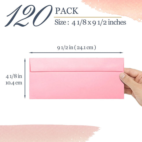 Business Envelopes, 120-Pack #10 Envelopes, 4 1/8 x 9 1/2 Inches, Available in 6 Colors