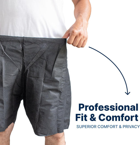 10 Pcs Disposable Shorts Medical with Elastic, SMS, Fluid Resistant, Unisex, Latex Free, Non-Sterile, for Clinics