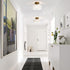 Bathroom,Bulb Industrial Semi Flush Mount Ceiling Light Fixture,Gold Globe Glass Hallway Lights Fixtures