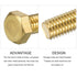 Hex Head Screw Bolt (1/2-13x1-1/2"), 2Pcs Brass Fully Threaded Solid Hex Bolts for Machinery Repair