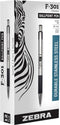 Zebra Pen F-301 Retractable Ballpoint Pen, Stainless Steel Barrel, Bold Point, 1.6mm, 12-Pack