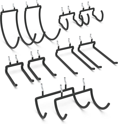 HUHOLE Pegboard Drill Holder, 10 Pack Heavy Duty Utility Hooks for Power Tools, Drill, Hammer, Fit for 1/4" Pegboard