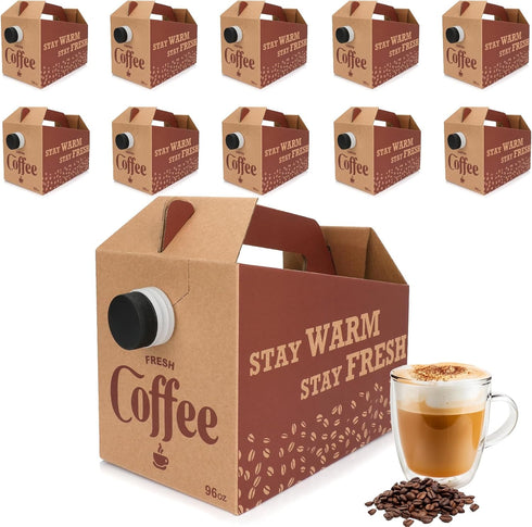 INPARALLUV 10 Pack Disposable Coffee Box Dispensers Coffee to Go Drink Containers Insulated
