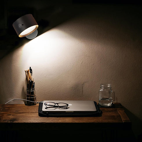 3 360 LED Reading Lights, Rechargeable USB Wall Mounted Sconces Color Temperatures, Rotate Magnetic Ball LED Wall