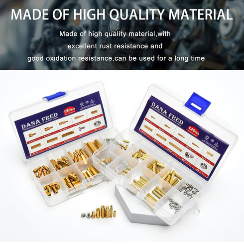 M2 M3 Hex Brass Standoff Spacers Nuts Screws Kit, 240pcs for DIY Computer Build, Electronic Projects