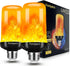 Hompavo Upgraded LED Flame Light Bulbs, 4 Modes Flickering, E26/E27 Flame Bulb for Halloween Christmas Party, 2 Pack