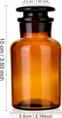 3 Pack 125ml Lab Glass Reagent Bottle,Wide Mouth Clear Glass Storage Bottle with Ground Stopper,Decorative Bottles/Vase (Amber) by Kestun