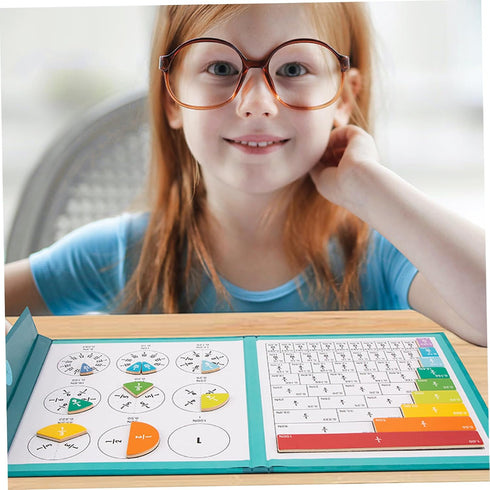 Nuiorfty 1 Set Magnetic Fraction Tiles Educational Colorful Fraction Manipulatives with Magnetic Snap Writable Erasable