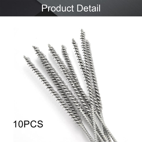 Utoolmart Steel Wire Tube Brush, 12" x 1/4", Spiral Long Handle Cleaning Brush for Tube Bottle Pipe Welding Slag